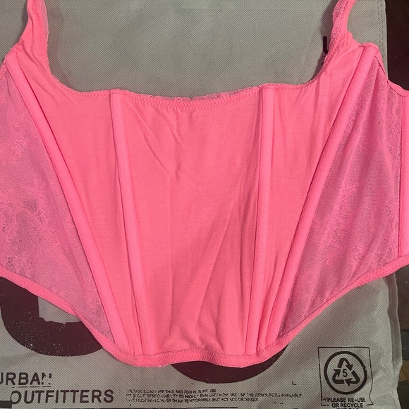 NWT Hot Pink URBAN OUTFITTERS Lovestruck Lace Corset - Picture 8 of 10